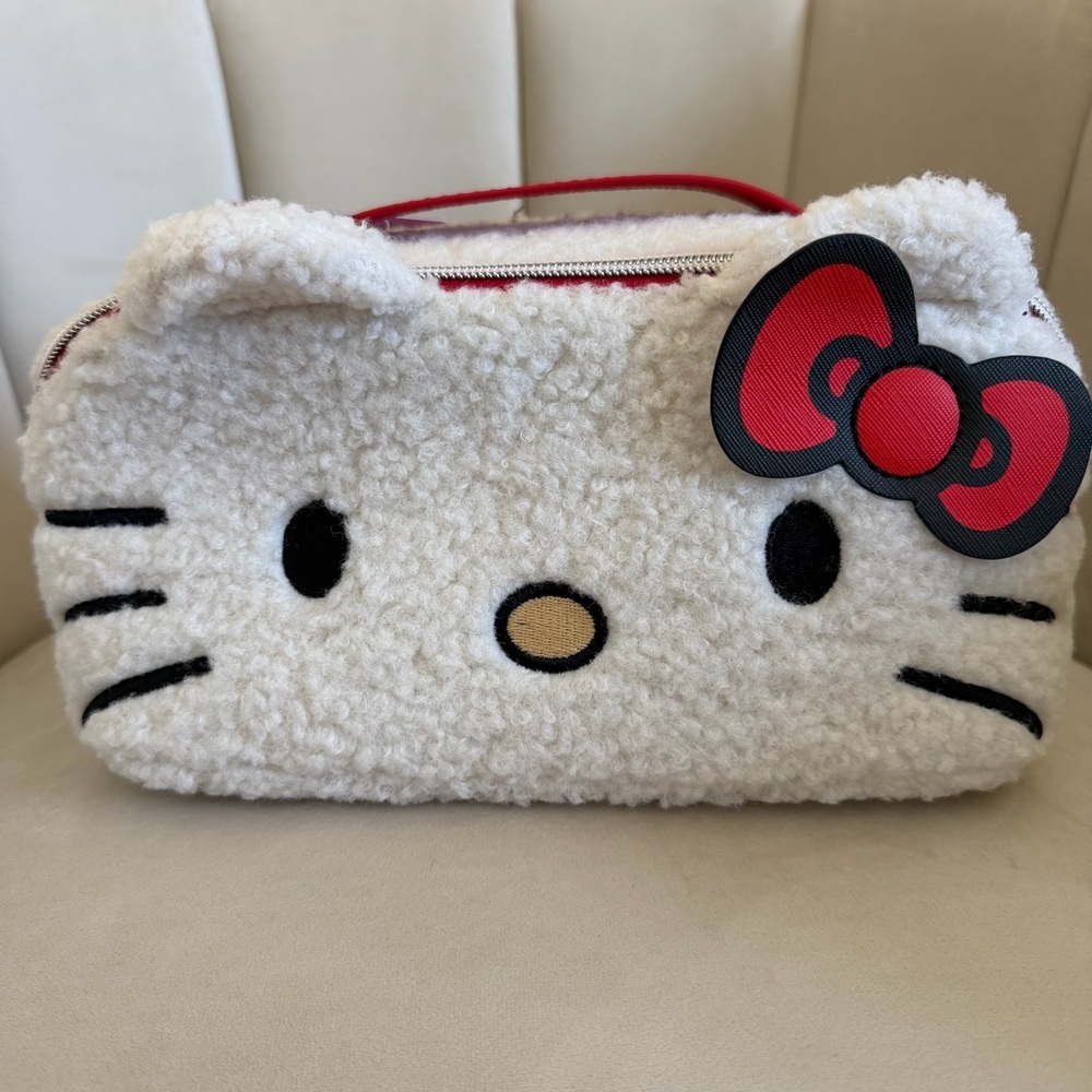 NWT Sanrio Impressions Hello Kitty Unfold Travel Makeup Bag Organizer Opens Flat - Picture 3 of 13